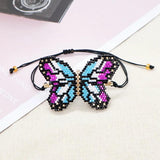 Hand Woven Butterfly Rice Ball Bracelet Bohemian Adjustable Beaded Bracelet