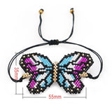 Hand Woven Butterfly Rice Ball Bracelet Bohemian Adjustable Beaded Bracelet