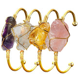 Irregular Citrine Stone Healing Crystal Bracelet Wire Wrapped Cuff for Women