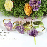 Irregular Citrine Stone Healing Crystal Bracelet Wire Wrapped Cuff for Women
