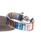 Stone Tube Beads Leather Wrap Bracelet Couples Creative