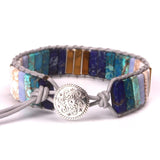 Stone Tube Beads Leather Wrap Bracelet Couples Creative