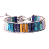 Stone Tube Beads Leather Wrap Bracelet Couples Creative
