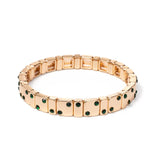 Square Beads Bracelet Zircon Charms Elastic Bangle Gift