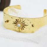 Stainless Steel Star Bangles High Cuff Bracelet Geometric Jewelry