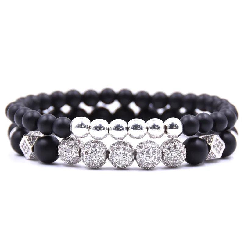 Crystal Ball Ethnic Charm Bracelets Set For Men Women