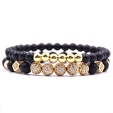 Crystal Ball Ethnic Charm Bracelets Set For Men Women