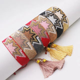 Hand Woven Lightning Pattern Beaded Bracelet Adjustable Unisex Bohemia