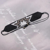Hand Woven Lightning Pattern Beaded Bracelet Adjustable Unisex Bohemia