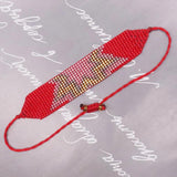 Hand Woven Lightning Pattern Beaded Bracelet Adjustable Unisex Bohemia