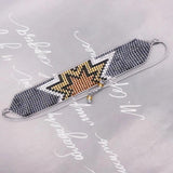 Hand Woven Lightning Pattern Beaded Bracelet Adjustable Unisex Bohemia