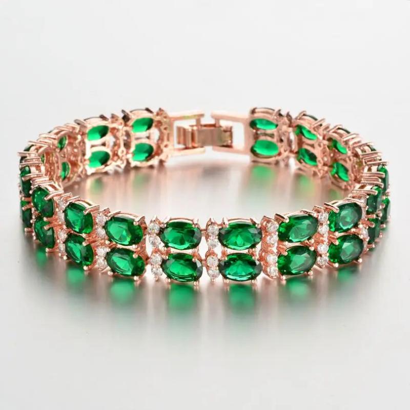 Exaggerated Zircon Bracelet in Four Colors