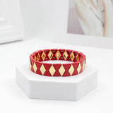 Bohemian Geometric Rhombus Enamel Bracelet