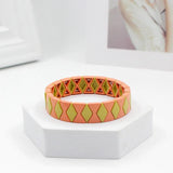 Bohemian Geometric Rhombus Enamel Bracelet