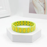 Bohemian Geometric Rhombus Enamel Bracelet