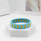 Bohemian Geometric Rhombus Enamel Bracelet