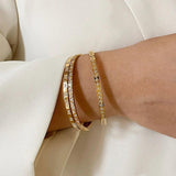 Stainless Steel Zirconia Bracelet PVD Plated Bangle Gift
