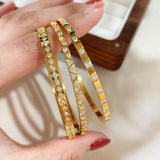 Stainless Steel Zirconia Bracelet PVD Plated Bangle Gift