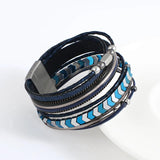 Hematite Metal Arrow Beads Leather Bracelet Unisex Jewelry