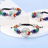 7 Chakra Bracelet Natural Stone Healing Balance Crystal Beads Yoga Ban