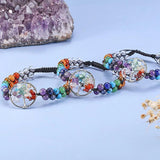 7 Chakra Bracelet Natural Stone Healing Balance Crystal Beads Yoga Ban