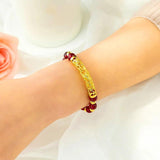 Opal Beads Bracelet Women Crystal 24K Plating Vintage Hollow Beads