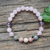 Sunstone Lodolite Labradorite Beads Prayer Bracelet Balance Power