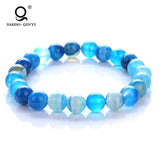 Men Agate Crystal Beaded Bracelet for Women Gift