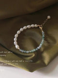 Freshwater Pearl & Green Jade Bracelet for Girls - Natural Jewelry