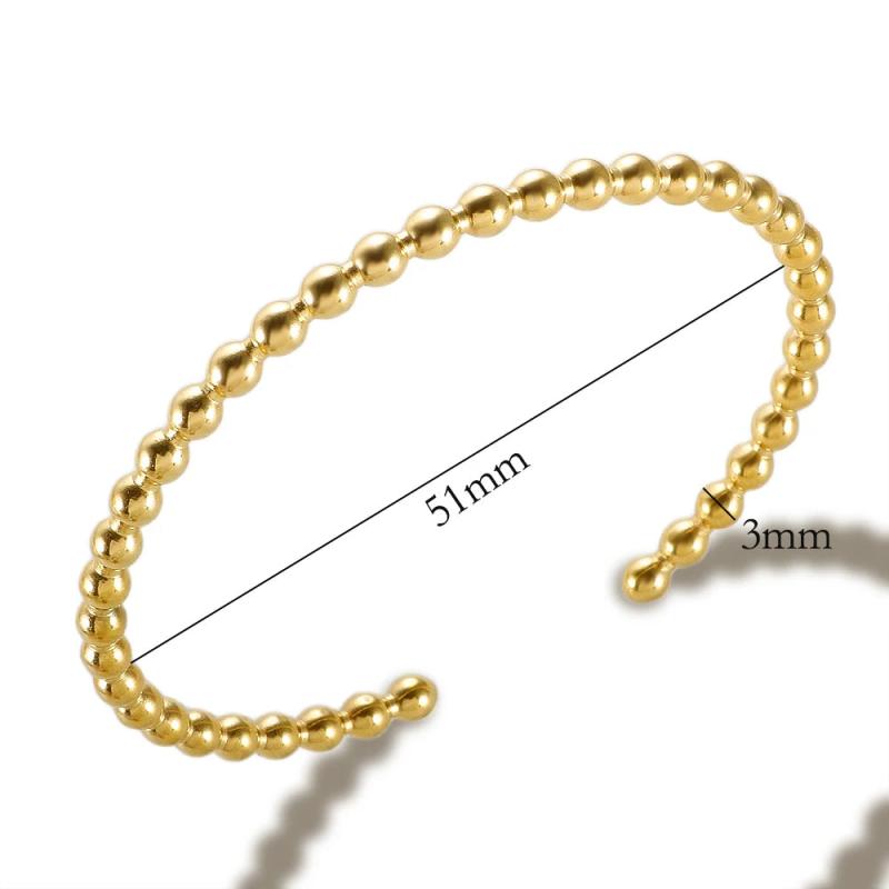 Stainless Steel C Shaped Bracelet Women Charm Bangle