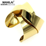 Warp Surface Alloy Cuff Bracelet for Women BL113
