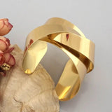 Warp Surface Alloy Cuff Bracelet for Women BL113