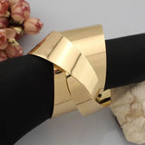 Warp Surface Alloy Cuff Bracelet for Women BL113