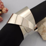 Warp Surface Alloy Cuff Bracelet for Women BL113
