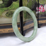 Hand Carved Round Bar Jade Bracelet Men Women Light Jade Bracelet