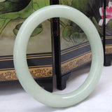 Hand Carved Round Bar Jade Bracelet Men Women Light Jade Bracelet