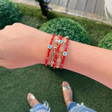 YASTYT Evil Eye Bracelet Red Crystal Beaded Bracelets Daisy Chain