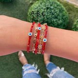 YASTYT Evil Eye Bracelet Red Crystal Beaded Bracelets Daisy Chain