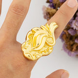 Dubai Flower Bracelet Ring Set - Wedding Party Bride Jewelry