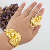 Dubai Flower Bracelet Ring Set - Wedding Party Bride Jewelry