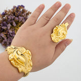 Dubai Flower Bracelet Ring Set - Wedding Party Bride Jewelry