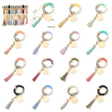 Rainbery Tassel Wristlet Wooden Bracelet Keychains