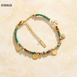 Plated Maiden Women's Bracelet Colored Stone Friendship Jewelry