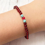 Natural Turquoise Garnet Bracelet for Women