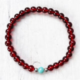 Natural Turquoise Garnet Bracelet for Women