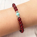 Natural Turquoise Garnet Bracelet for Women