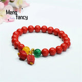 Red Cinnabar Yuanbao Tassel Bracelet Zhaocai Bead String Retro Charm Women