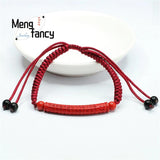 Natural Red Cinnabar Heart Warp Curved Hand Rope Weaving Charm