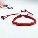 Natural Red Cinnabar Heart Warp Curved Hand Rope Weaving Charm