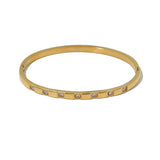 18k Plated Stainless Steel CZ Bangle Bracelet
